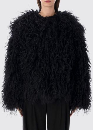 Goldbergh Reversible Short Faux Fur Coat with Graphic Print