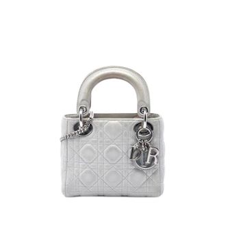 Dior Pre-owned Lady Dior - Dames - Pre-owned - Grijs - Maat: ONE Size Leer