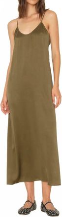Xirena Destin Midi Slip Dress In Golden Olive