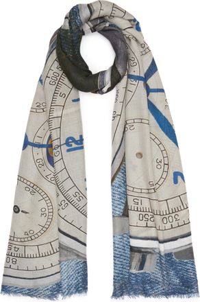 Faliero Sarti Modal-Cashmere Watch Pattern Scarf