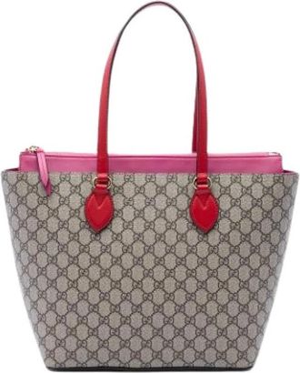 Gucci Pre-owned Vintage Tote Bag - Dames - Vintage Shopper - Beige - ONE Size - Leer - Vintage