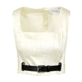 Sportmax Spxzigrino Top - Dames - Tops - Wit - Maat: XS Leer