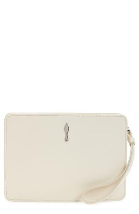 Christian Louboutin Small Bettina Leather Wristlet in Suzuran/Silver at Nordstrom