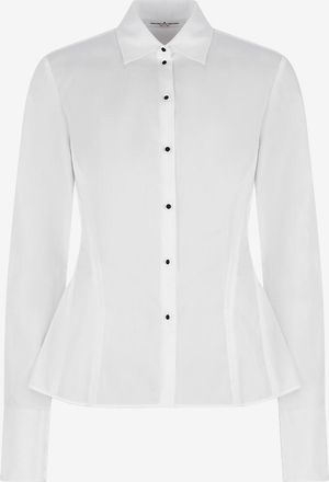 Ermanno Scervino Tailliertes Hemd aus Popeline mit St&auml;bchen