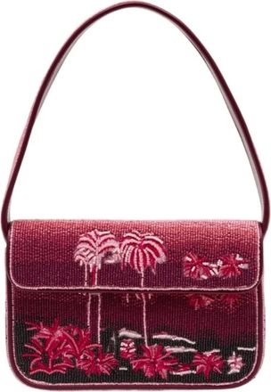 Staud Shoulder Bags, female, Pink, Size: ONE SIZE Tommy Beaded Bag