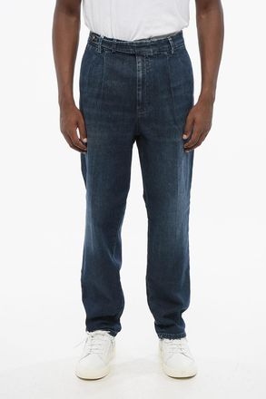 Brunello Cucinelli Jeans Regular Fit a 2 Pinces con Lavaggio Scuro 17cm Brunello Cucinelli