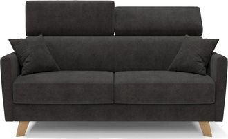 Divani.Store Sof&aacute; cama con reposacabezas ajustables 180 cm negro