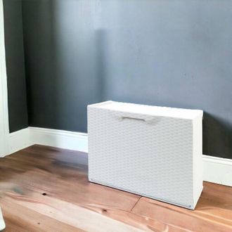 Dmora Estante De Zapatos Con 1 Puerta De La Solapa En El Efecto De Rat&aacute;n De Polipropileno, Conjunto Modular Interior O Externo, 100% Made In Italy, 51x18h40