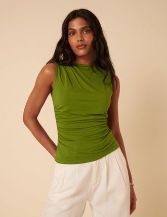 Nobody's Child Green Ruched Top