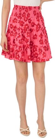 CeCe by Cynthia Steffe Print Smocked Tiered Skirt in Classic Cherry at Nordstrom, Size Xx-Small