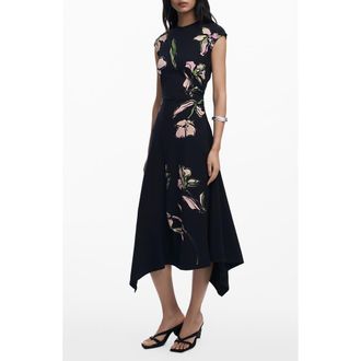Desigual Print Midi Dress in Black at Nordstrom, Size X-Small