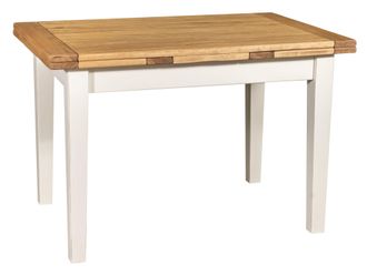Biscottini International Mesa De Estilo Country Extensibile Armaz&oacute;n Blanco Envejecido Plan Con Efecto Natural