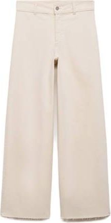 Mango high waist cropped leg jeans ecru