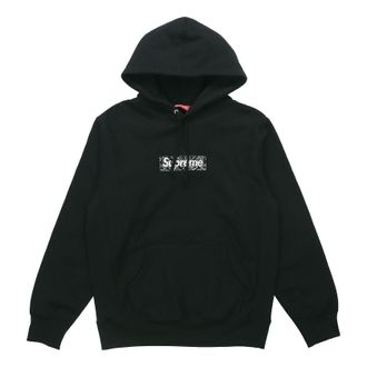 SUPREME FW19 Week 16 Bandana Box Logo Fleece Hoodie Black SUP-FW19-10825