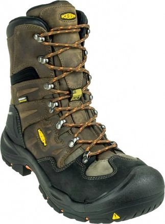 Keen Mens Coburg Waterproof Steel Toe Hiking Work Boots In Brown