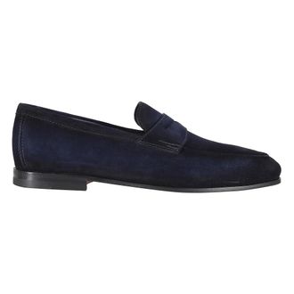 Santoni Loafers, male, Blue, Size: 10 1/2 US Carlo Loafer