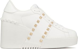 Valentino Garavani 85mm Open Disco wedge sneakers - women - Leather - 34 - White