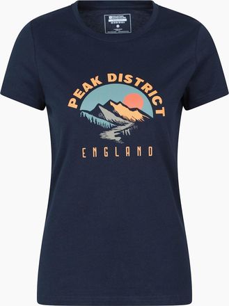 Mountain Warehouse Womens Mountain Warehouse Womens/Ladies Peak District Mountain Scene T-Shirt - Navy - Size: 12