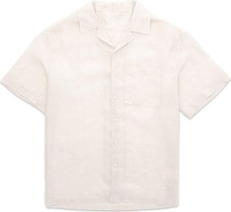 Fortela Bowling Linen Short Sleeve Shirt in Natural at Nordstrom, Size Xx-Large Eu