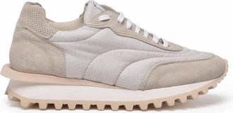Eleventy Beige Suede Leather Sneakers