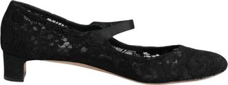 Dolce & Gabbana Black Vally Taormina Floral Lace Pumps Womens Shoes (Pre-Owned)