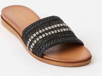 Seychelles Womens Destination Boho Embellished Slides In Black