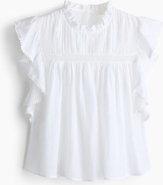 H&M Bluse mit Volants - White