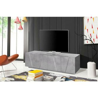 Dmora Dmora - Mueble De Televisi&oacute;n Djungda, Aparador Bajo Para Sal&oacute;n, Base Soporte Tv, 100% Made In Italy, Cm 162x44h46, Gris Cemento