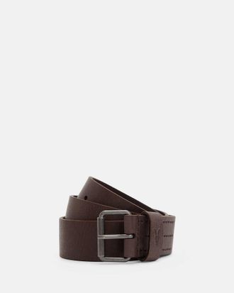 AllSaints Dunston Leather Embossed Belt
