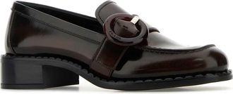 Prada Womens Calfskin Leather Loafer Brown