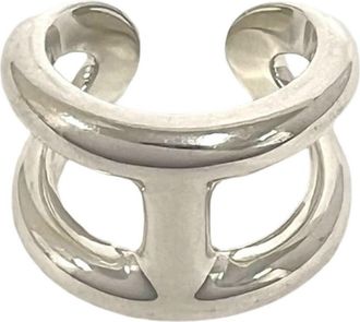 Herm&egrave;s Silver Silver 925 Band Ring (Pre-Owned)