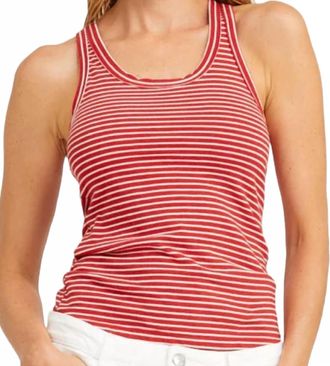 SPRWMN Fitted Scoop Tank In Red Stripes