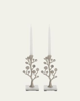 Michael Aram Botanical Leaf Candleholders, Set of 2