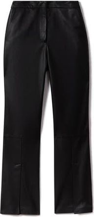 Reiss Lottie Slit Front Leather Pants in Black at Nordstrom Rack, Size 6 Us / 10 Uk