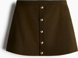 H&M Jupe in Feinstrick mit Knopfleiste - Green