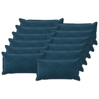 vidaXL Cuscino Con Cuscino Houten 12 Pz Blu Velluto Vidaxl
