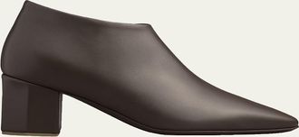 Bougeotte 55mm Leather Low Heeled Hexagon Booties