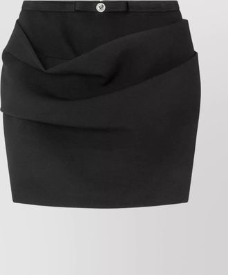 Versace wool high-rise draped mini skirt