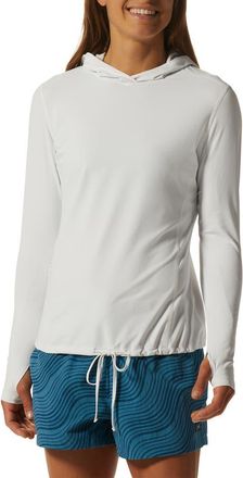 Mountain Hardwear Crater Lake Long Sleeve UPF 50+ Hooded T-Shirt in Fogbank at Nordstrom, Size X-Large