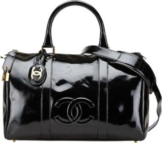 Chanel Pre-owned Leather chanel-bags - Dames - Vintage Weekendtas - Zwart - ONE Size - Leer - Vintage
