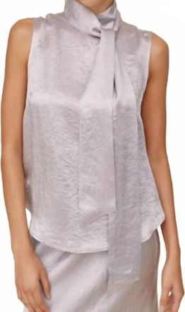 Bella Dahl Scarf Neck Blouse In Silver