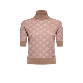 Silvian Heach Kortemouwenshirt met ruitpatroon - Dames - Coltruien - Veelkleurig - XL - Wol - Truien & Vesten