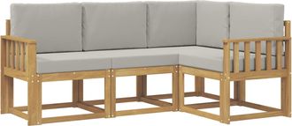 vidaXL Conjunto De Sof&aacute;s De Exterior 4 Uds. Blanco Y Gris Claro Vidaxl