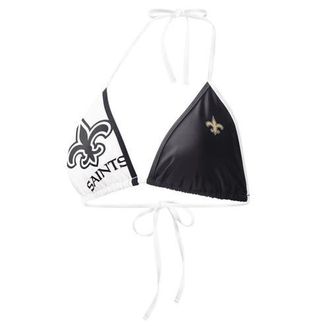G-III 4Her by Carl Banks Womens G-III 4Her by Carl Banks Black/White New Orleans Saints Play Action Bikini Top at Nordstrom, Size X-Small