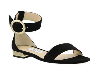 Jimmy Choo London Black Suede Flat Sandals Size 36