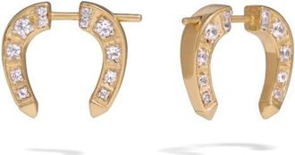 Awe Inspired White Sapphire Horseshoe Bypass Earrings in 14K Gold Vermeil at Nordstrom