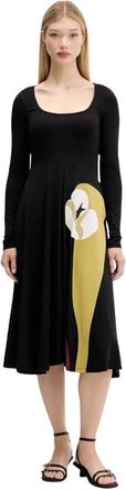 Desigual Lirio Jurk - Dames - Casual kleedjes - Zwart - S - Katoen - Kleedjes