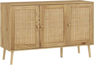 HOMCOM Aparador para sal&oacute;n 120x40x75 cm madera natural