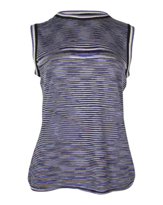 Missoni Missioni Sleeveless Knitted Top in Purple Wool