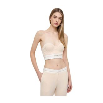 Patrizia Pepe Bustier Top - Dames - Tops zonder mouwen - Beige - XS - Katoen - Tops
